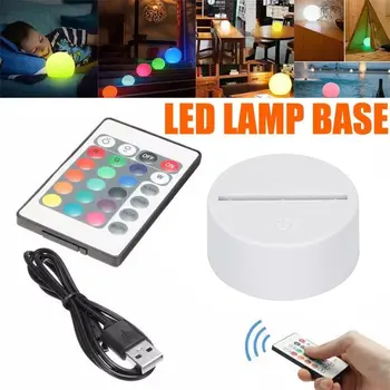 1/10BUC Cablu USB Touch 3D LED Lampă de Bază Colorate Lumina de Noapte Baze de Titularul de Înlocuire de Bază Cadou Pentru Bar Acasă Decorare Dormitor