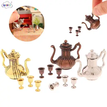 1:12 Casă De Păpuși În Miniatură Vin Set Ulcior De Vin Ceainic Mini Carafă W/Cupa Tacamuri Model Decor Jucărie Casa Papusa Accesorii