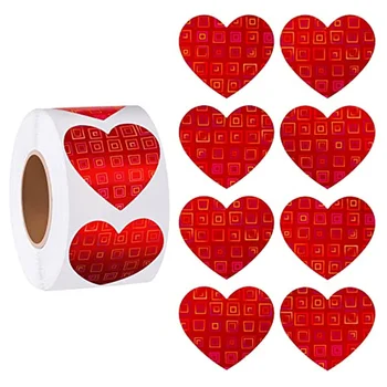 1 inch/1.5 inch Ziua Îndrăgostiților Inima Autocolante Dragoste Roșu Scrapbooking Etichete Adezive pentru Cadou de Nunta Decor Papetărie Autocolant