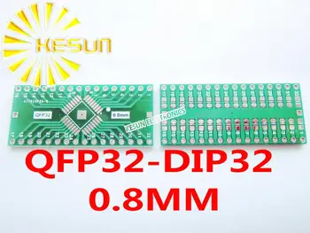 100BUC QFP32 transforma DIP32 Cu Împământare Placa TQFP LQFP EQFP 0.8 MM Pas IC adaptor Adaptor de Priza placa PCB