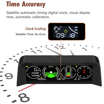 12V X90 Digital, Vitezometru GPS HUD Head Up Display MPH, KM/H Inclinometer Raportor Busola Latitudine Longitudine Altitudine Meter