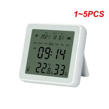 1~5 BUC Senzor de Temperatură Și Umiditate Interioară, Mini App Împinge Redus de Energie Noi Tuya Acasă Inteligent Ceas Deșteptător