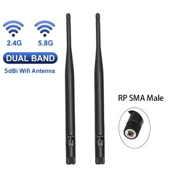 2 buc 2.4 G 5.8 G 5DB Dual Band Wi-fi Antena Telefonului Mobil Rețea Booster Wifi Antena Router pentru PC