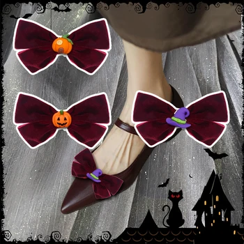 2 Buc Halloween Funda Rosie Clipuri Pantofi de Dovleac Casa Pantof Înfrumusețarea Detasabila Pantofi Cataramă pentru Doamnelor Tocuri inalte Decor