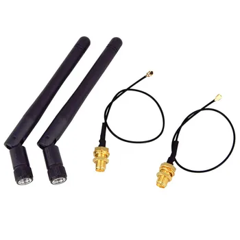 2 BUC/Lot 2.4 GHz 3DBi WiFi 2.4 G Antena Antena RP-SMA Male Router Wireless+PCI U. FL IPX la RP-SMA Male Cablu Coadă
