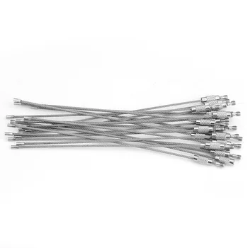 20buc Sârmă din Oțel Inoxidabil Cheie Lanț Inel Suport de Metal Cablu de Sârmă Șnur, cu Blocare cu Șurub pentru Agățat în aer Liber