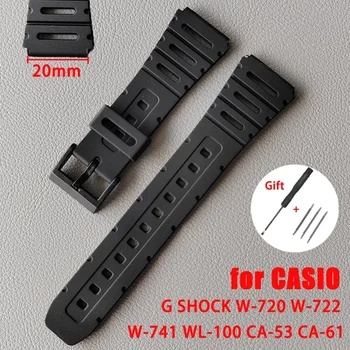 20mm Curea de Ceas Silicon pentru Casio W-720 W-722 W-741 WL-100 CA-53 CA-61 Watchband Bărbați Femei Brățară Ceas Accesorii