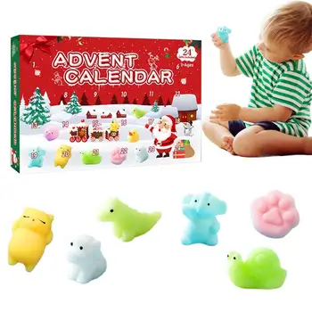 24 De Zile Jucării Orb Cutie De Crăciun Advent Calendar Pachet De Cauciuc Animal Pinch Jucării Senzoriale Jucarie Copii Cadou De Crăciun