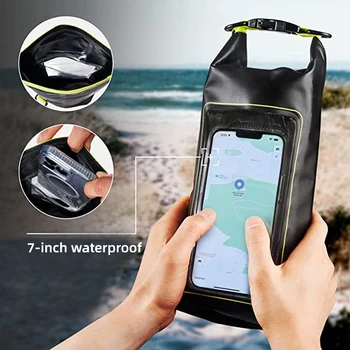 2L Sac Impermeabil 2 în 1 în aer liber Geantă Telefonul Mobil Sac Impermeabil din PVC Înot, Plajă, plimbări cu Barca Accesorii Sport