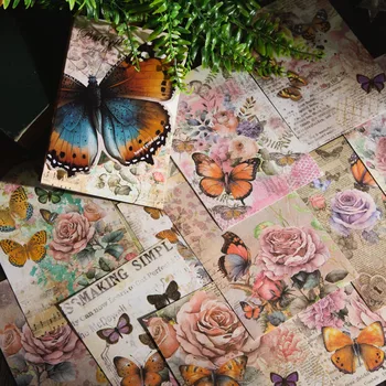 30 de pc-uri de Mari dimensiuni Fluture Floare Material Hârtie DIY Decorativ Colaj Material Scrapbooking Consumabile de Birou Estetica