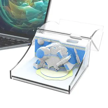 3D Memo Pad de Hârtie Sculptură de Artă 3D Note Lipicioase Temă Spațiu 3D Notepad Living Birou Memo Pad Cadou Arta 3D Memo Pad Pentru