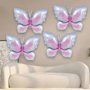 4 BUC 39in Fluture de Design Baloane Colorate, Baloane pentru Petrecere Roz Violet Nunta Fluture Tematice, Petrecere de Femei