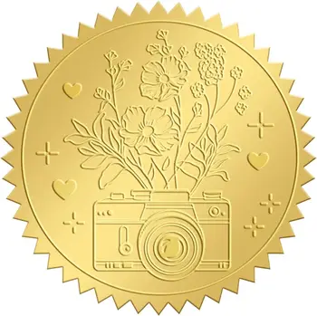 50mm Aur în Relief Plic Sigilii Autocolante Camera 100buc Rotund Adeziv Relief Folie Sigilii Autocolante Plic Eticheta pentru Nunta