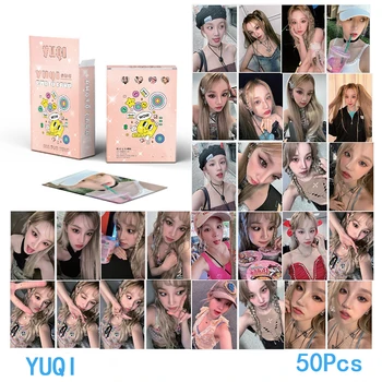 50pcs KPOP Gidle Album Laser LOMOcard Cântec Yuqi Minnie MIYEO (G)I-DLE Holograma Card SOOJIN YUQI Fata Cadou carte Poștală Carte de Fotografie
