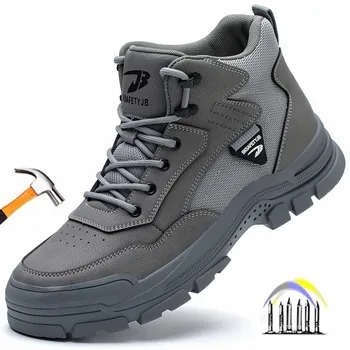 anti puncție pantofi de lucru bărbați impermeabil pantofi de protecție cu steel toe Respirabil Pantofi de Lucru Anti sparge Înjunghie dovadă de Siguranță adidași