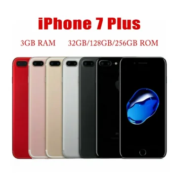 Apple-iPhone 7 Plus Mobile Telefon Mobil, 3GB memorie RAM, 32 DE GB, 128GB, 256GB ROM, iOS, 4G LTE, Original, Quad-Core, 7 P, Amprenta, 12M