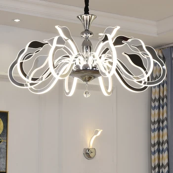 Art Decor swan candelabru de Iluminat spider candelabru luciu suspensie Lampa Chorme Dormitor, camera de zi led salon fată candelabru