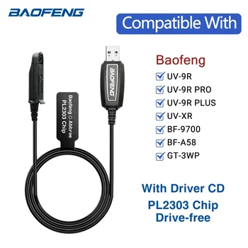 Baofeng UV-9R Impermeabil USB de Programare, cum ar Cablu cu CD Driver pentru UV-9R Pro Plus XR PL2303 Chip Walkie Talkie Sunca Două Fel de Radio