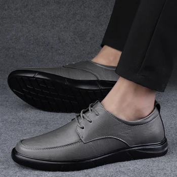 Barbati Casual din Piele Pantofi Oxford Respirabil Alunecare de Conducere Mazăre Pantofi de Pluș Cald Toamna Stil Nou Oamenii de Afaceri, Datând de Adidași
