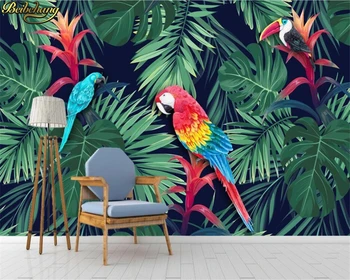 beibehang Personalizate 3d tapet mural nordic planta tropicala papagal de fundal de hârtie de perete pictura murala pictura decorativa papel de parede