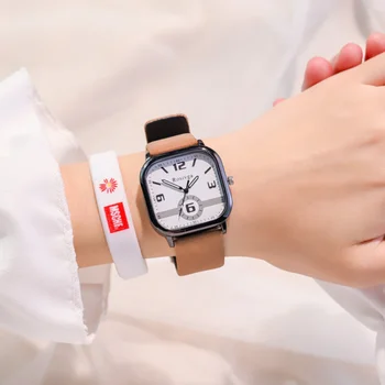 Brand nou Ceas Sport Fashion Square Dial Versatil Cuarț Ceas de mână pentru Femei Curea de Piele Cadou Ceas Reloj Mujer Dropshipping