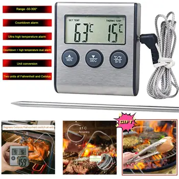 Bucatarie Digital Termometru de Gătit Mâncare din Carne de Temperatură Pentru Cuptor BARBECUE Funcția Timer Cu Sonda Contor de energie Termică Pentru Gătit