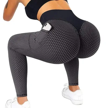 Buzunarul fagure de talie mare plus dimensiune pantaloni de yoga casual de fitness doamnelor pantaloni