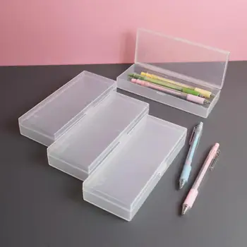 Creion De Plastic Cutie De Mare Capacitate Transparent Cu Snap-Strans Portabil Papetărie Capacul Cutiei De Greu Caseta De Creion Școală, Rechizite De Birou