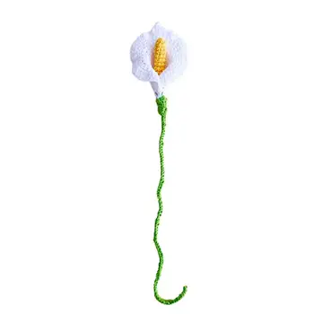Croșetat Marcaje De Flori Unice Calla Lily Pagina Markeri Florale Creative Handmade Tricotate Semne De Carte De Lectură Favoruri Pentru Profesor