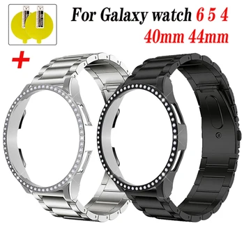 Curea de Metal pentru Samsung Galaxy Watch 6 5 4 44mm Brățară Diamant Caz Protector pentru Galaxy Watch 6 5 4 40mm ceas Inteligent trupa