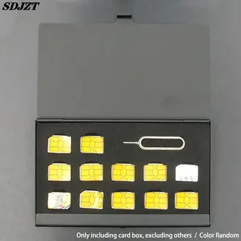 De 12 Sloturi-NANO+1-Slot-Card-Pin Aluminiu Portabil Micro SIM Card și Pin-ul Cartelei SIM Nano Card de Memorie, Cutie de Depozitare Caz Protector Titular