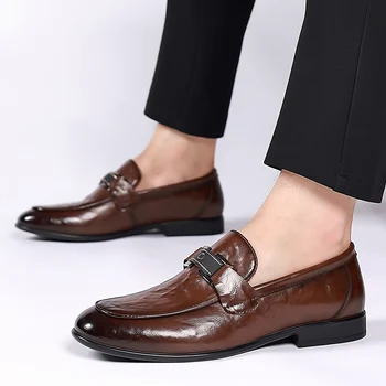 De Brand Nou Lefu Barbati Pantofi 2023 Confortabil, Versatil Negru Maro De Afaceri Britanic Stil De Moda Mici Pantofi De Piele Marimea 38-44