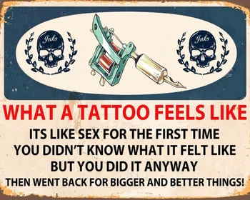 De ce un Tatuaj Simte Ca Tattooist Studio Metal Semn Placa