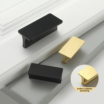 De lux Nordic Aluminiu Alloysingle Pull - Perfect pentru Acasă de Ușa de la Bucătărie Sertar - Mat Negru & Auriu