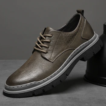 De înaltă Calitate de Brand pentru Bărbați Pantofi Oxford Gros cu Talpi Anti-Alunecare Bărbați în aer liber, Drumeții Pantofi Simpli din Piele Pantofi Casual Livrare Gratuita