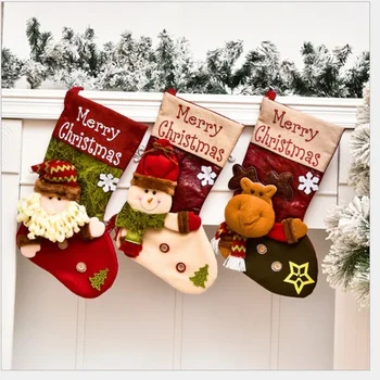 Decoratiuni de craciun pentru Copii Șosete Mici Cadouri, Pungi de Cadouri Decorate Moș Crăciun Bomboane Saci Vândut Bine