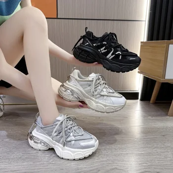 Designer Toamna Anului 2023 Nou Respirabil Fund Gros Net Suprafață Student Sport De Agrement Versiunea Coreeană De Moda Lady Tati Pantofi