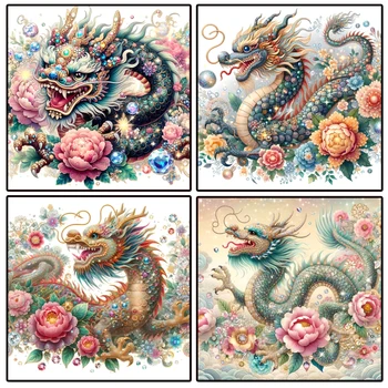 DIY Diamant Pictura Noii veniți Dragon Bijuterii Floare Broderie Animal Cal 5D cruciulițe Pietre Mozaic Decor Acasă