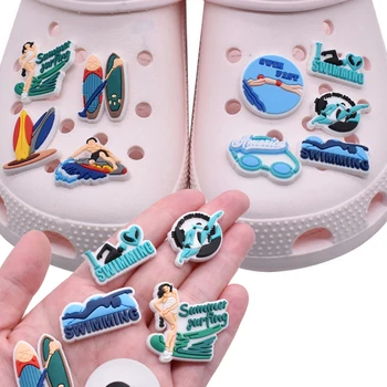 En-gros 1buc PVC Pantof Accesorii pentru Crocs Farmece Surfing Insigna Femei Saboți Catarama Copiii Ace Decor Blugi X-mas Cadou