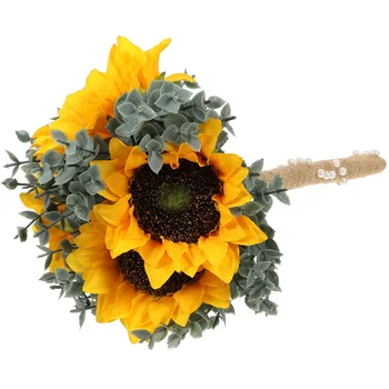Fals Flori pentru Decor Nunta Simulate de Floarea-soarelui Buchet de Mireasa Imitație