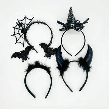 Halloween Hairband Petrecere Creative panza de Paianjen Palarie de Vrajitoare Bal Bentita pentru Halloween Ghost Festival Decor Bat Capul Diavolului Hoop