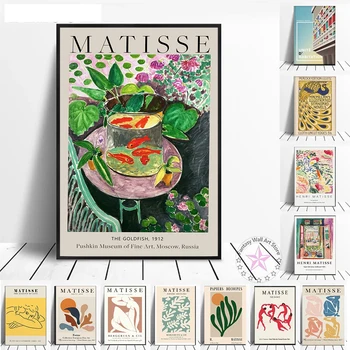 Henry Matisse Retro Poster Abstract, Peisaj, Portret, Pictura David Hockney Expoziție De Perete De Arta Canvas Print Modern Decor Acasă