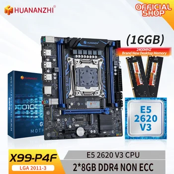 HUANANZHI X99 P4F LGA 2011-3 XEON X99 Placa de baza cu procesor Intel E5 2620 V3 cu 2*8G DDR4 NON-ECC Memorie Kit Combo Set NVME