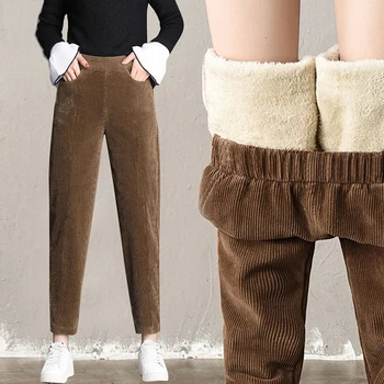 Iarna Pantaloni Talie Inalta Se Potrivesc Pantaloni Harem Doamnelor 2023 Gros De Pluș, Catifea Pantaloni Casual Pentru Femei De Moda De Toamnă Caldă