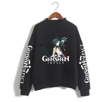 Joc Genshin Impact de Imprimare de moda femei/fete Harajuku Guler Tricou Streetwear doamnelor Toamna și Haine de iarnă topuri