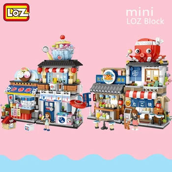 Loz Diamond Mini Blocuri de Oraș, vedere la Stradă japonia alimente /ice magazin/tako yaki creative cărămizi DIY Arhitectura Model 1218 1219