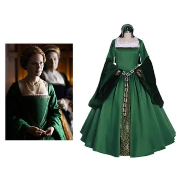 Medieval Anne Boleyn Verde Tudor Regina Elisabeta Costum Victorian Versailles Dans Rochie De Bal Drama Rochie Custom Made