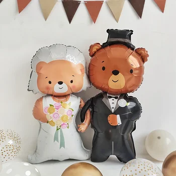 Mire mireasa Ursul Film de Aluminiu Balon Fericit Ziua Îndrăgostiților Mr&Mrs Mărturisire Nunta Decor Petrecere Balon Bridalshower
