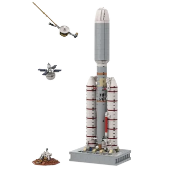 MOC Titan IIIE Centaur 1/110 Scară de Rachete Cărămizi Launcher Univers Aerospațială Spațiu Model de Bloc de Jucarie pentru Copii Cadou de Ziua de nastere