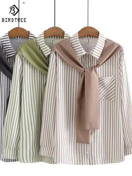 Noua Toamna din Bumbac Tricouri Femei Bază Supradimensionat Topuri Fete Șal Mozaic de Moda Casual, Bluze Largi Primăvară T39381QM